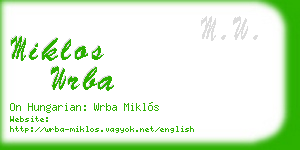 miklos wrba business card